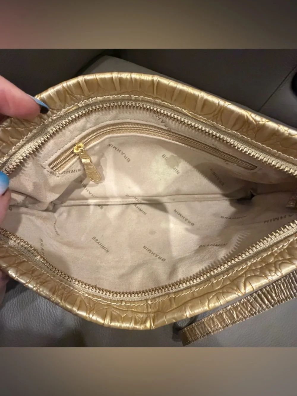 Brahmin Melbourne‎ Croc-Embossed Large Wristlet Clutch